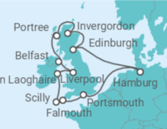 Reiseroute der Kreuzfahrt  Highlands, Teatime und königliche Traditionen - Hapag-Lloyd Cruises