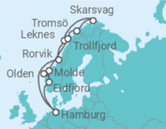 Reiseroute der Kreuzfahrt  Faszination Fjordland - Hapag-Lloyd Cruises