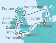 Reiseroute der Kreuzfahrt  Best of Great Britain - Hapag-Lloyd Cruises