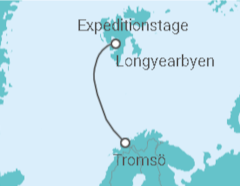 Reiseroute der Kreuzfahrt  Expedition Spitzbergen-Umrundung via Kvitøya - Spitzbergens geheime Seite - Hapag-Lloyd Cruises