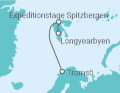 Reiseroute der Kreuzfahrt  Expedition Spitzbergen-Umrundung via Kvitøya - Eine abgelegene Schönheit - mit Flug - Hapag-Lloyd Cruises