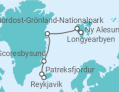 Reiseroute der Kreuzfahrt  Expedition Spitzbergen-Umrundung und Nordostgrönland - Charakterbilder des hohen Nordens - Hapag-Lloyd Cruises