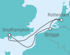 Reiseroute der Kreuzfahrt  Niederlande, Belgien - Cunard