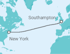 Reiseroute der Kreuzfahrt  USA - Cunard