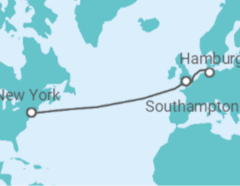 Reiseroute der Kreuzfahrt  Vereinigtes Königreich, Deutschland - Cunard