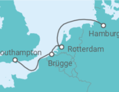 Reiseroute der Kreuzfahrt  Niederlande, Belgien - Cunard