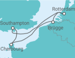 Reiseroute der Kreuzfahrt  Frankreich, Belgien, Niederlande - MSC Cruceros