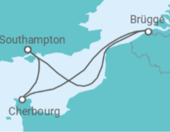 Reiseroute der Kreuzfahrt  Belgien, Frankreich - MSC Cruceros