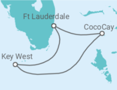 Reiseroute der Kreuzfahrt  USA - Celebrity Cruises