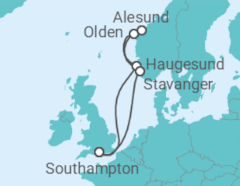 Reiseroute der Kreuzfahrt  NORWEGIAN FJORDS - PO Cruises