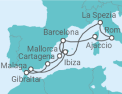 Reiseroute der Kreuzfahrt  Große Mittelmeer-Reise ab Mallorca 2 - AIDA