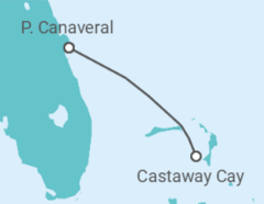 Reiseroute der Kreuzfahrt  USA - Disney Cruise Line