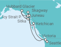 Reiseroute der Kreuzfahrt  Alaska - NCL Norwegian Cruise Line