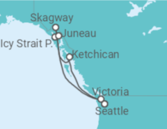 Reiseroute der Kreuzfahrt  Alaska - NCL Norwegian Cruise Line