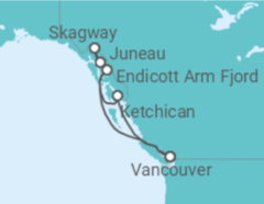 Reiseroute der Kreuzfahrt  Inside Passage (Roundtrip Vancouver) - Princess Cruises