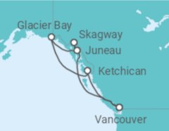 Reiseroute der Kreuzfahrt  Inside Passage (Roundtrip Vancouver) - Princess Cruises