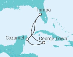 Reiseroute der Kreuzfahrt  WESTERN CARIBBEAN - Carnival Cruise Line
