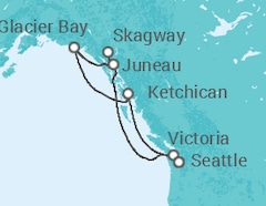 Reiseroute der Kreuzfahrt  Alaska - NCL Norwegian Cruise Line