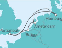Reiseroute der Kreuzfahrt  Belgien, Niederlande, Deutschland - Virgin Voyages