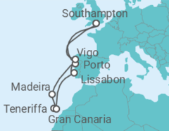 Reiseroute der Kreuzfahrt  Kanaren - Celebrity Cruises