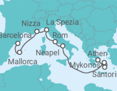 Reiseroute der Kreuzfahrt  Mittelmeer Passage - Celebrity Cruises