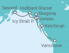 Reiseroute der Kreuzfahrt  Alaska - Celebrity Cruises
