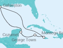 Reiseroute der Kreuzfahrt  WESTERN CARIBBEAN - Carnival Cruise Line