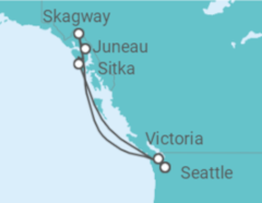Reiseroute der Kreuzfahrt  Alaska - Royal Caribbean