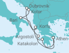 Reiseroute der Kreuzfahrt  Montenegro, Kroatien, Italien - Celestyal Cruises
