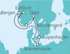 Reiseroute der Kreuzfahrt  Eindrucksvolle Fjordwelt - MSC Cruises