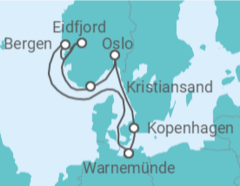 Reiseroute der Kreuzfahrt  Norwegen, Dänemark Alles Inklusive - MSC Cruises