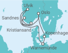 Reiseroute der Kreuzfahrt  Deutschland, Norwegen Alles Inklusive - MSC Cruises