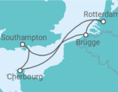 Reiseroute der Kreuzfahrt  BELGIUM FRANCE AND NETHERLANDS - PO Cruises