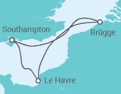 Reiseroute der Kreuzfahrt  BELGIUM AND FRANCE - PO Cruises