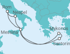 Reiseroute der Kreuzfahrt  Italien, Griechenland - Royal Caribbean