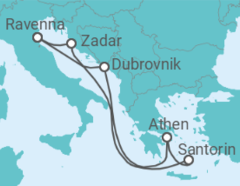 Reiseroute der Kreuzfahrt  Kroatien, Griechenland - Royal Caribbean