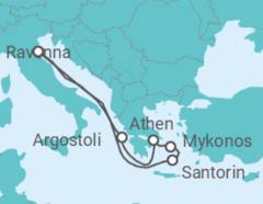 Reiseroute der Kreuzfahrt  Griechenland - Royal Caribbean