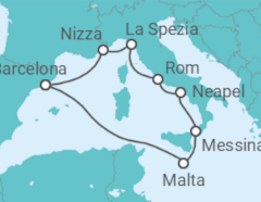 Reiseroute der Kreuzfahrt  Bella Italia & Côte d’Azur - Celebrity Cruises