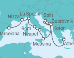 Reiseroute der Kreuzfahrt  Kroatien, Montenegro, Italien, Frankreich - Celebrity Cruises