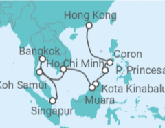 Reiseroute der Kreuzfahrt  Malaysia, Vietnam, Thailand - NCL Norwegian Cruise Line