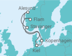 Reiseroute der Kreuzfahrt  Land der Wikinger - Costa Kreuzfahrten