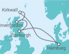 Reiseroute der Kreuzfahrt  Vereinigtes Königreich Alles Inklusive - Costa Kreuzfahrten