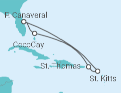 Reiseroute der Kreuzfahrt  Amerikanische Jungferninseln - Royal Caribbean