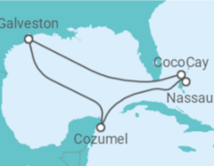 Reiseroute der Kreuzfahrt  Mexiko, Bahamas - Royal Caribbean