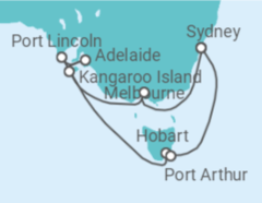 Reiseroute der Kreuzfahrt  Southern Australia Explorer - Princess Cruises