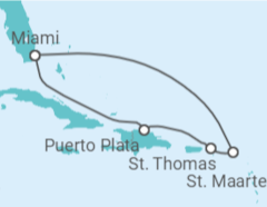Reiseroute der Kreuzfahrt  Sint Maarten, Amerikanische Jungferninseln - Celebrity Cruises