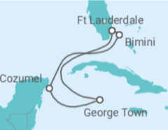 Reiseroute der Kreuzfahrt  Mexiko, Kaimaninseln - Celebrity Cruises