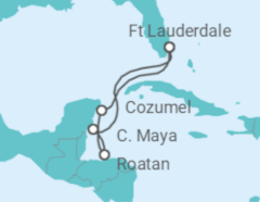 Reiseroute der Kreuzfahrt  Mexiko, Honduras - Celebrity Cruises