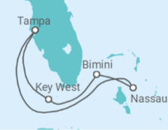 Reiseroute der Kreuzfahrt  USA, Bahamas - Celebrity Cruises