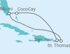 Reiseroute der Kreuzfahrt  Amerikanische Jungferninseln, Puerto Rico - Royal Caribbean
